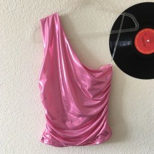 Party like its 1999//Lizette Collection Pink Metallic Blouse